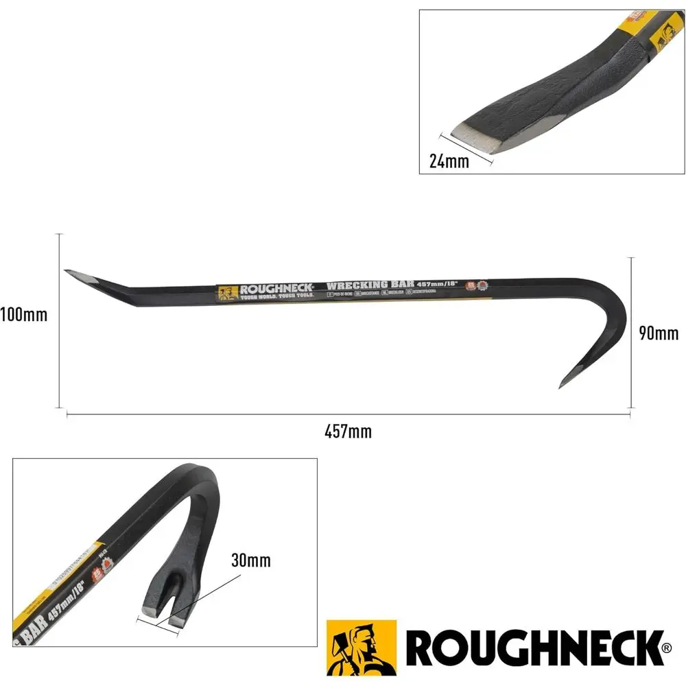 5/8-Inch x 18-Inch Heavy-Duty Gooseneck Wrecking Bar