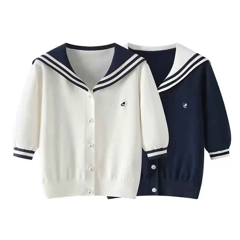 

Женский охлаждающий полосатый вязаный топ с вышивкой кота, футболка с круглым вырезом и короткими рукавами, химерный шикарный летний топ