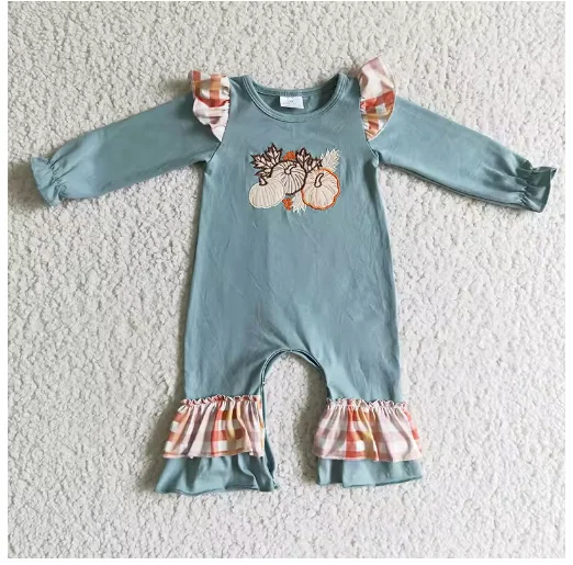 

Toddler Pumpkin Clothing Baby Girl Newborn Snap Button Thanksgiving Long Sleeves Jumpsuit Kid Children Fall Romper