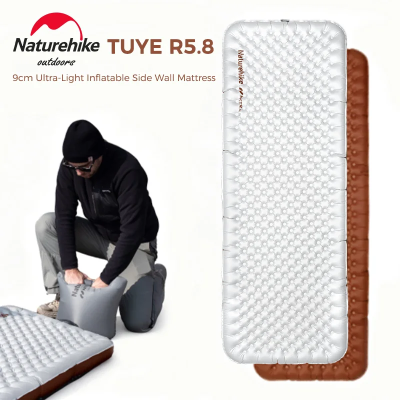 

Naturehike R5.8 Inflatable Mattress Thermal Insulation Side Wall Air Mat for Hiking Outdoor Sleeping Pad Ultralight Folding Mat