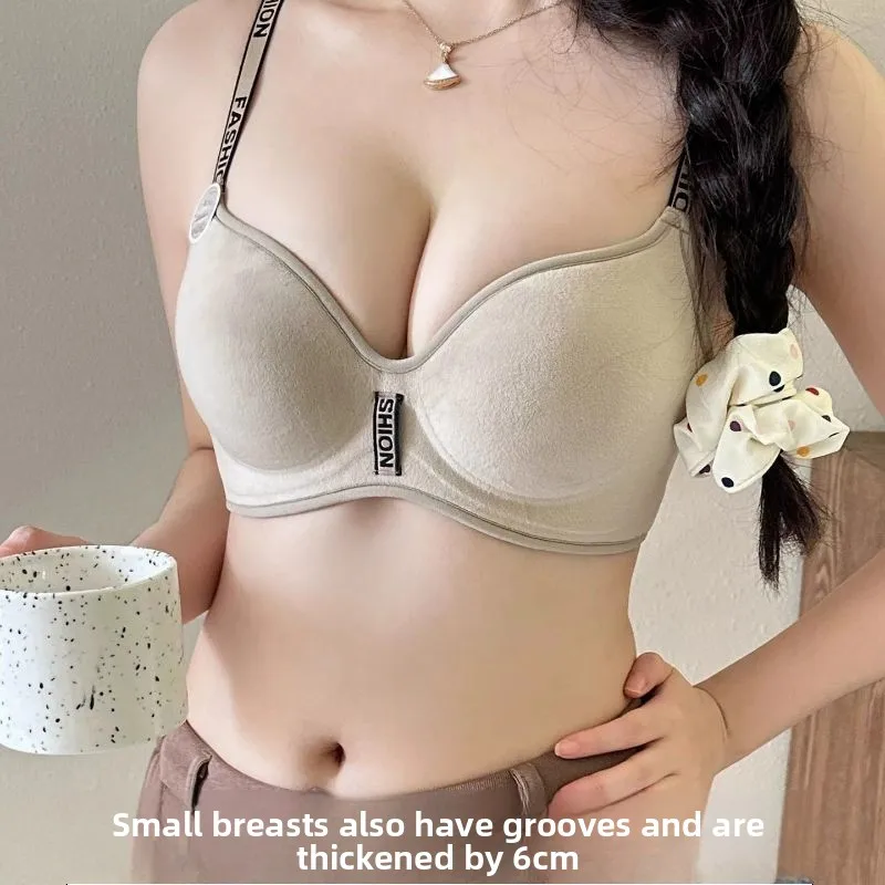 

Бюстгальтер с эффектом пуш-ап и лифтинга 6 см для небольшой груди, бесшовное белье с подкладкой против провисания, беспроводной поддерживающий бюстгальтер для чашки A