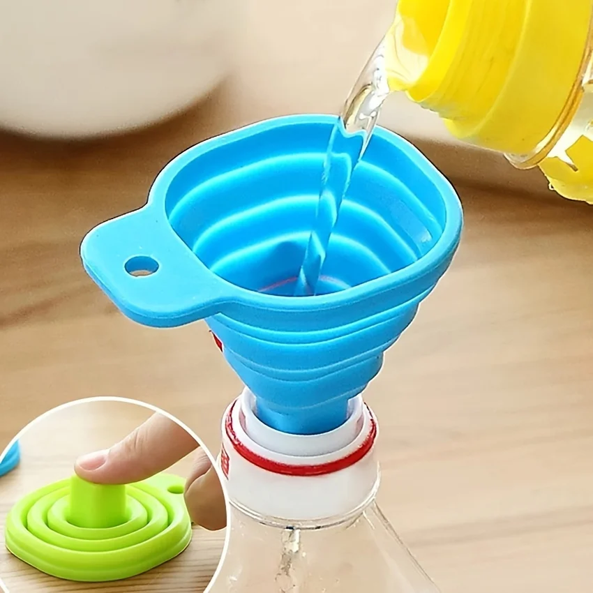 Random colo Foldable silicone funnel  suitable for kitchens and restaurants - for handling liquids, jams, beans. Pouring liquids