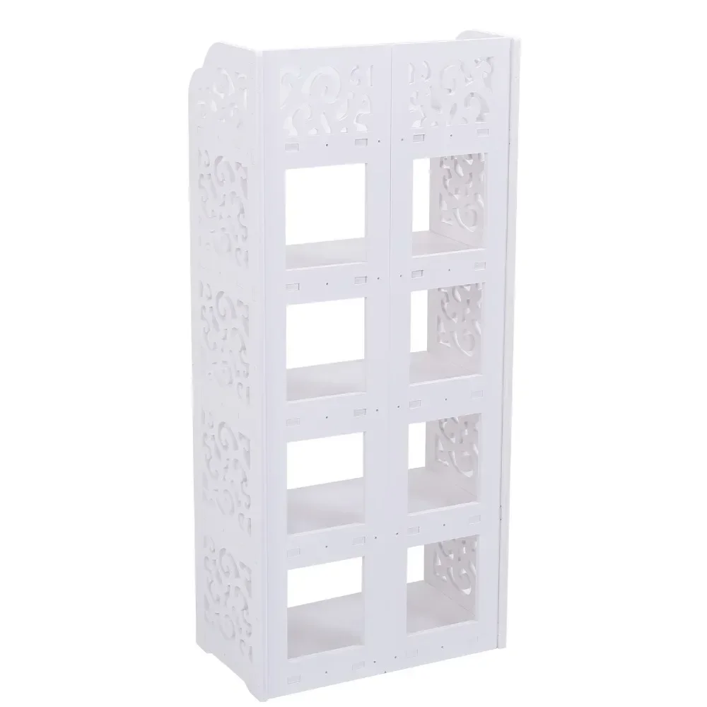 5 Tiers White Hollow Out Shoe Rack Stand Storage Organiser Shelf