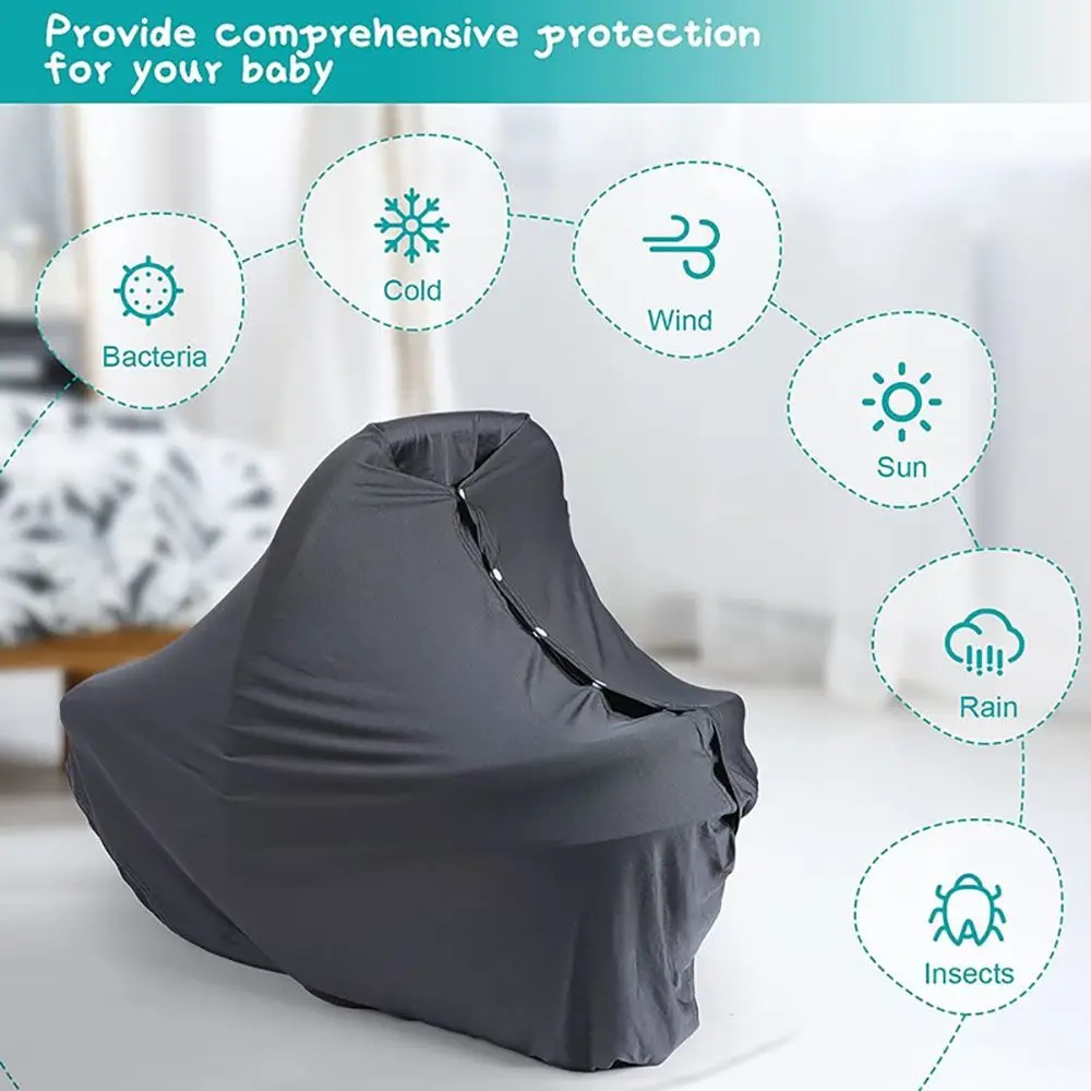 Multi-functional Privacy Breastfeeding Shawl Solid Color Privacy Protection Nursing Poncho Muslin Fabric