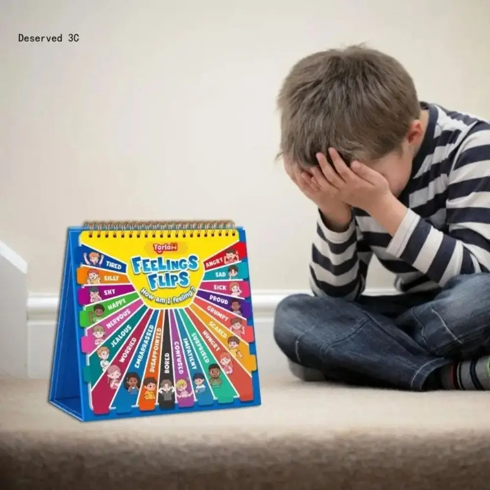 Early Educational Feelings and Emotions Book Montessori Interactive Social Emotional Book Creative Funny Reading Flip Book