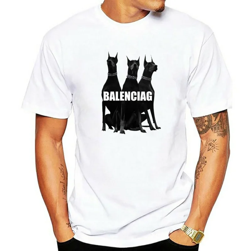 

2025Cotton Spring/Summer Light Luxury Dog Printed Short Sleeve Large Cotton T-shirt Men Women Casual Versatile Trendy T-shirt