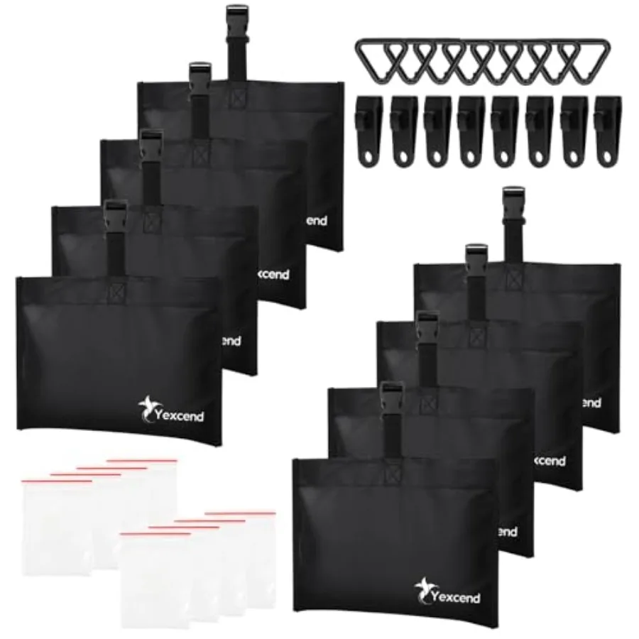 

8 Packs Boat Cover Sand Bag Mooring Kit 600D Marine Grade Polyester Canvas with Tarp Clip Accessories