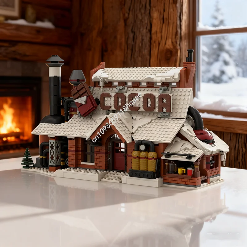 1937pcs MOC Winter Village Chocolate Factory Model Building Christmas Gifts Blocks Architecture DIY Idea Education Toy Kids