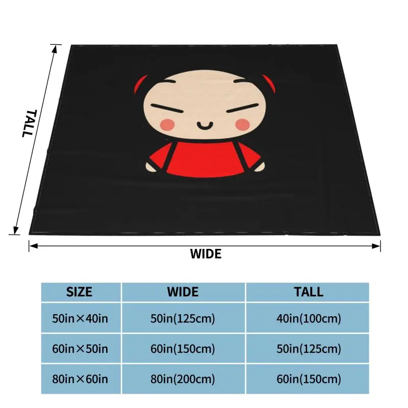 Pucca Love Garu Cute Korean Cartoon Show Kawaii Blanket Fluffy Classic Anti-Pilling Couch Blanket Sleeping Sheets