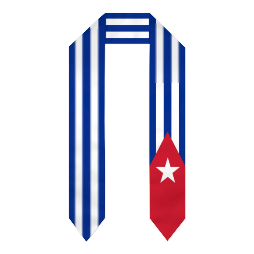 

Graduation Sash Cuba Flag scarf Shawl Stole Sapphire Blue with Star Stripe Bachelor Gown Accessory Ribbon 180*14cm