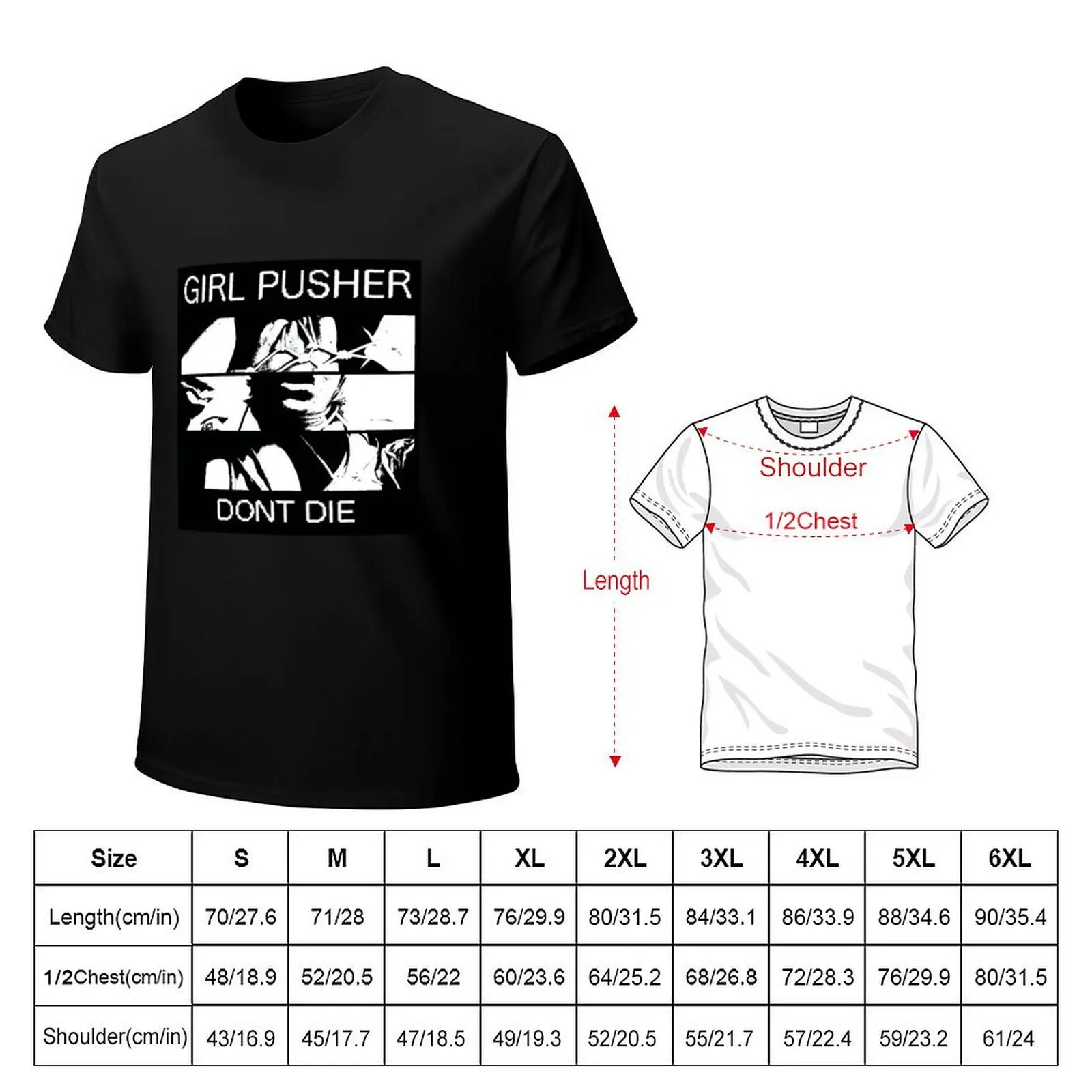 GIRL PUSHER DON'T DIE T-Shirt Vintage Style Printed Top