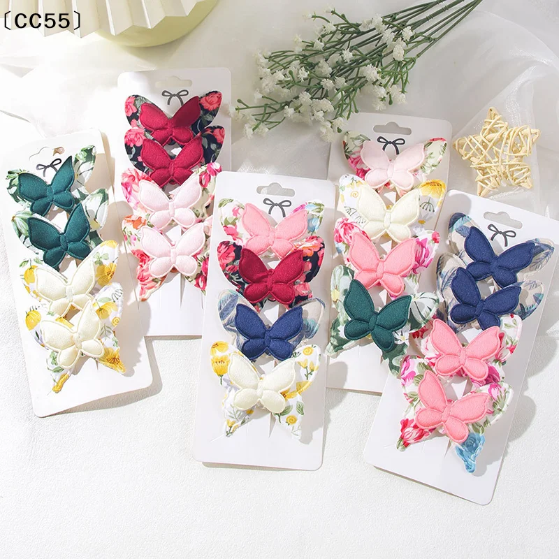 

New 4PCS Flower Butterfly Hair Clips Girls Favorite Fashion Lovly Barrettes Clips Gift Baby Hair Accessories〔CC55〕