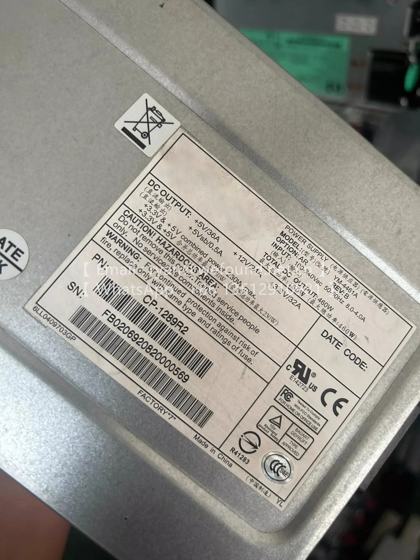 Module d'alimentation YM-4461A CP-1289R2 460 W