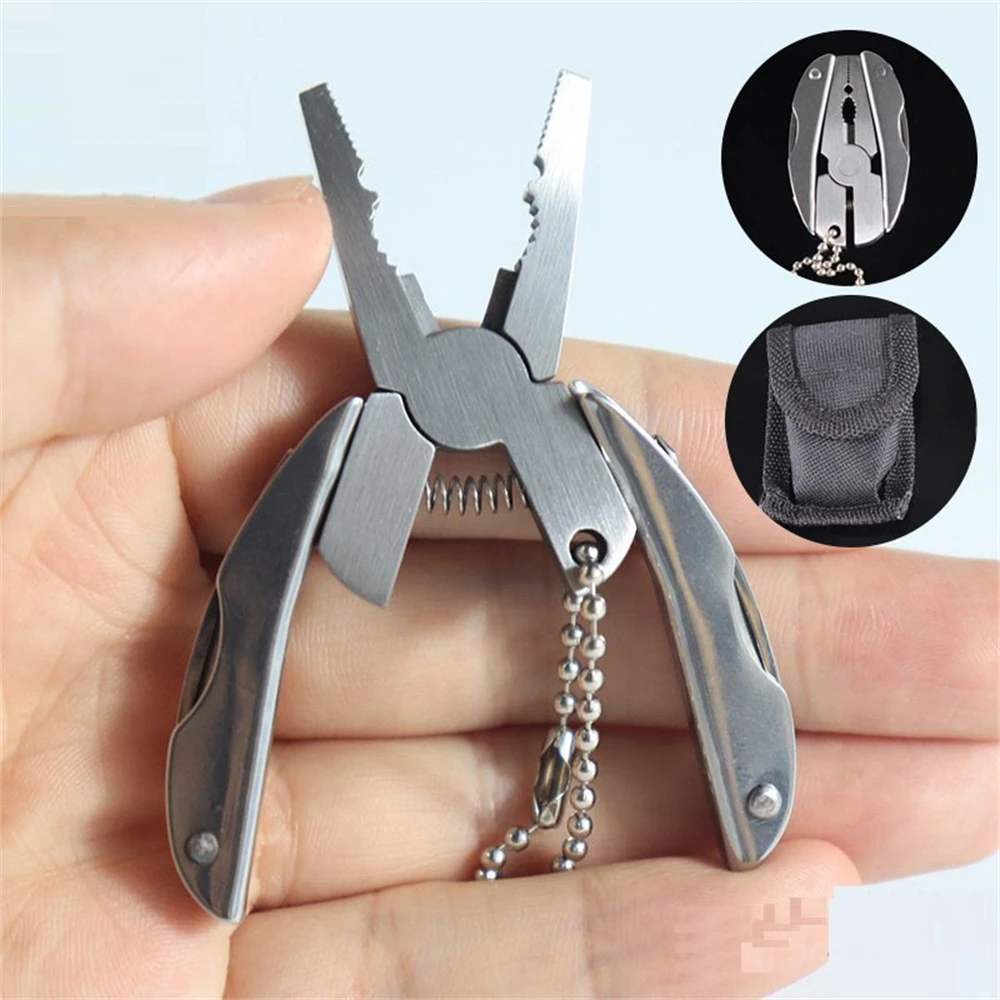 portatil de outdoor multitool alicates faca chaveiro chave de fenda multi ferramentas mini alicates multi ferramenta aco inoxidavel 01