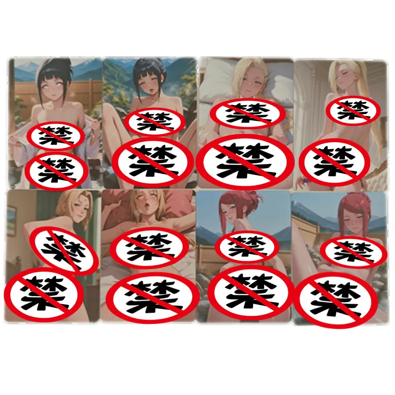 8pcs/set Sexy Card Naruto Hinata Hinata Tsunade Nude Card 18+ ACG Adult Goddess Comics Collect Card Games Toys Gifts