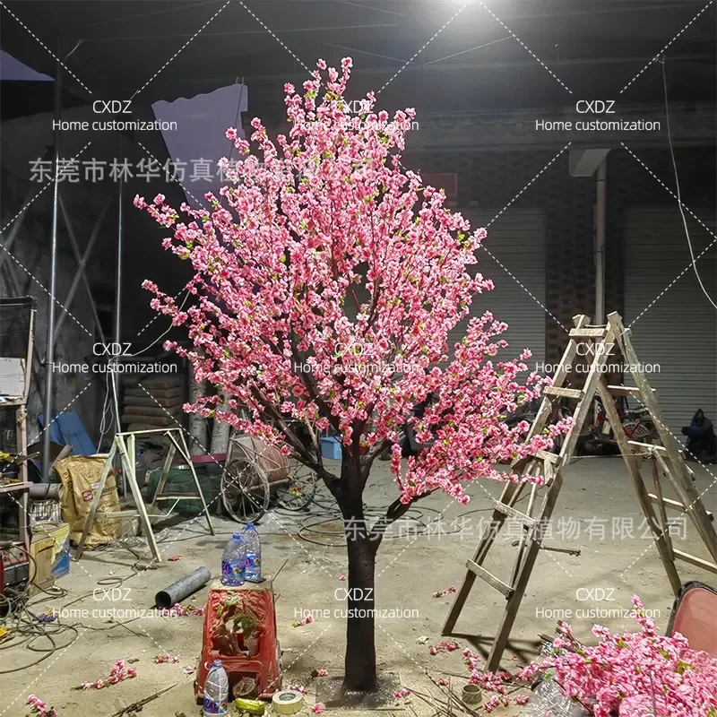 Simulation peach blossom tree wedding layout simulation tree Spring Festival landscaping simulation wishing tree hotel scenic