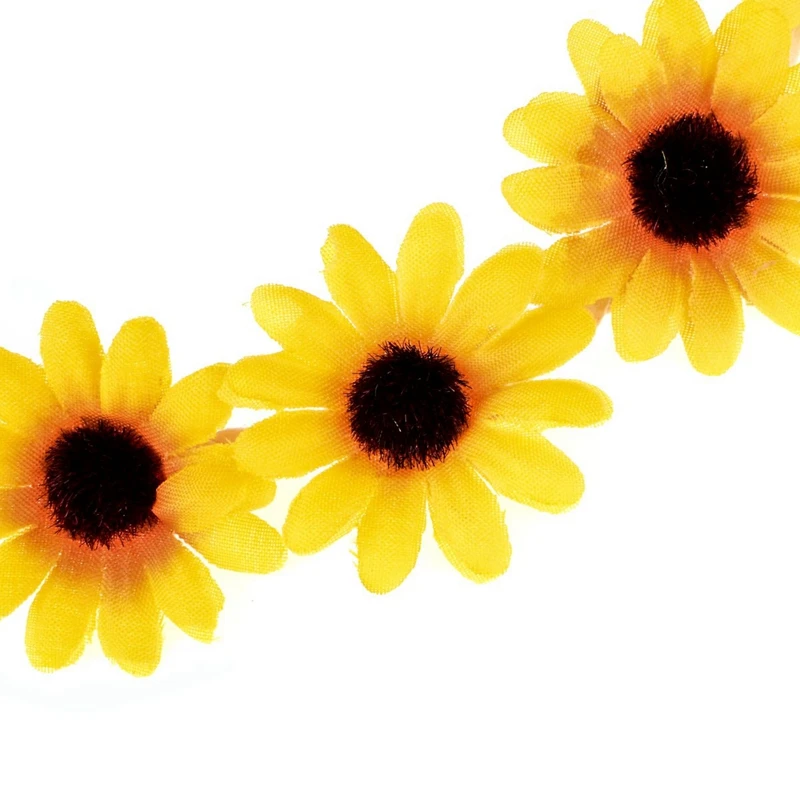 4X Floral Autumn Sunflower Crown Hair Accessories Bridal Tiara Holiday Hair With Sunflower Hair Accessories