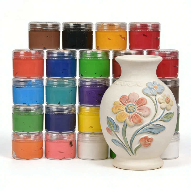 24-color Unfired Silica Ceramic Pigment 20ml Hand-painted Pigment for Unglazed White Body