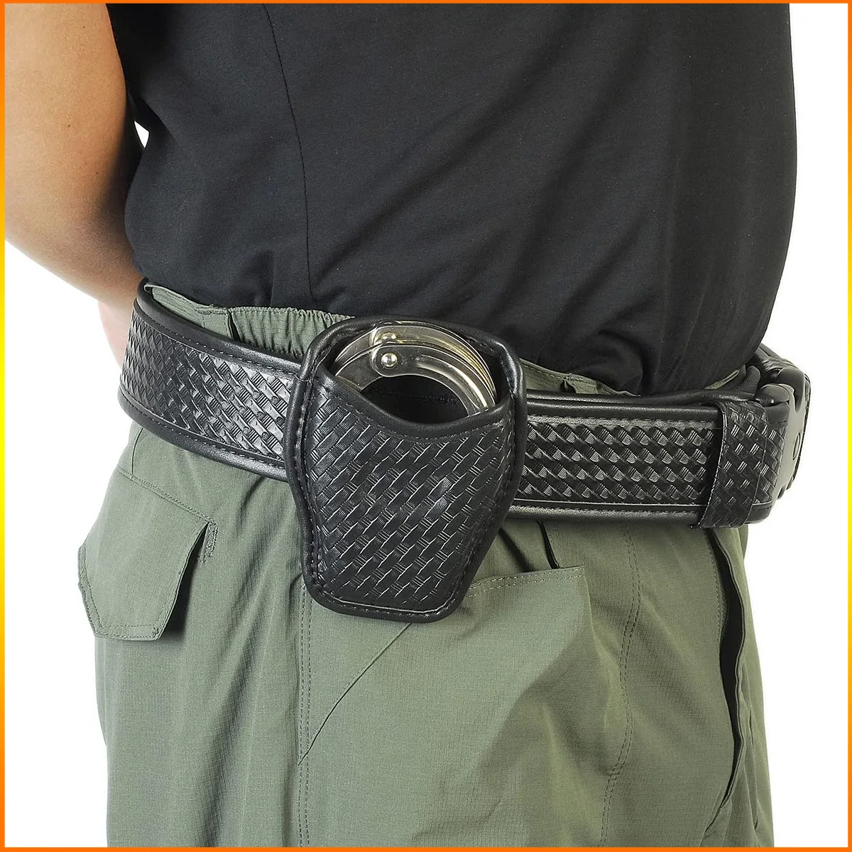 FANDAO Molded Handcuff Pouch Open Top Handcuff Case for Duty Belt 2.25 inches Handcuff Holder Law Enforcement Duty Handcuff Case