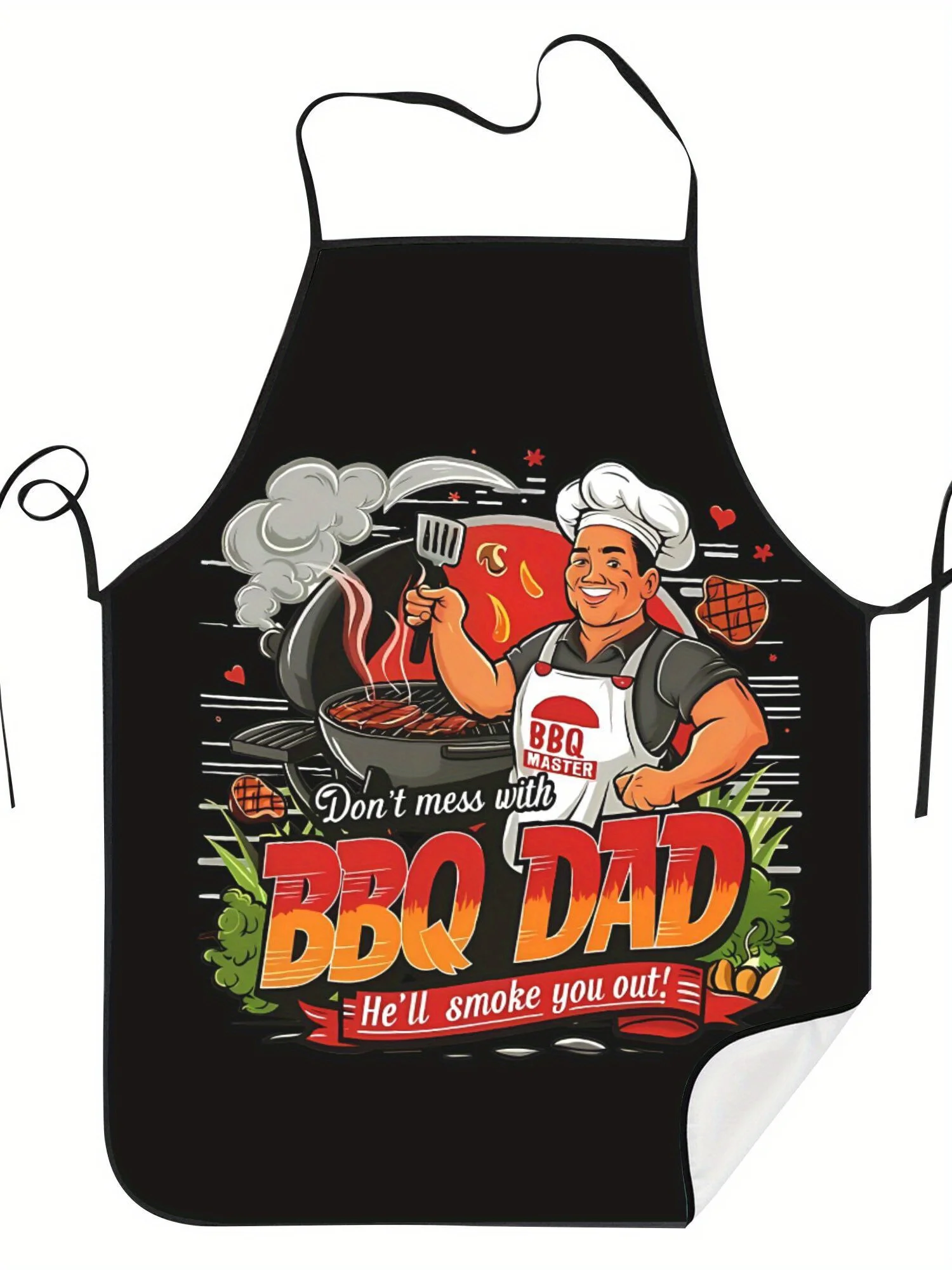 Don't Mess with BBQ Dad Printed Apron Household Cleaning & Cooking Apron