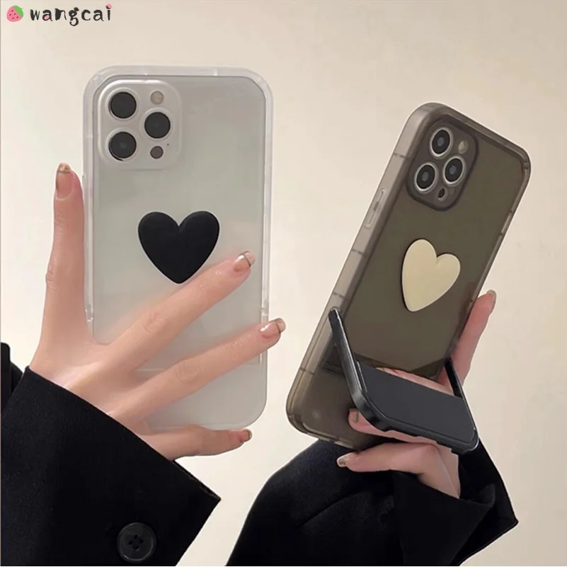 For Samsung Galaxy A14 A13 A31 A12 A21s A71 A51 A50 A50s A30s Phone Case Loving Love Heart Invisible Standing Holder Case Cover