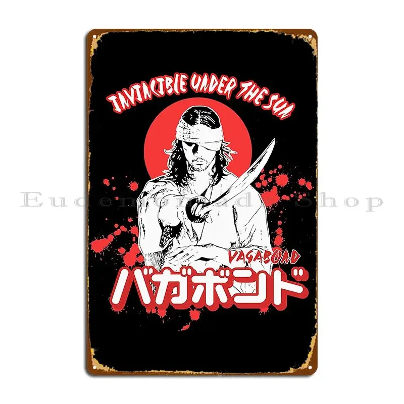 Music Vintage Retro Vagabond Invincible Under The Sun Musashi Miyamoto Metal Sign Designing Print Classic Tin Sign Poster