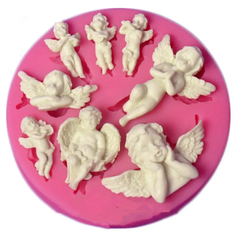 Mini Cookie Silicone Mold Frame Cartoon Car Angel Shape Chocolate Biscuit Cake Decorating Tools DIY Kitchen Baking Accessories