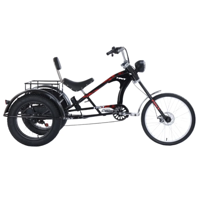 

20x4.0 in Fat Tire Electric Bike 48V 350W Retro Powerful High Carbon Steel 3 Wheel Electric Cargo Bicycle 50AH Range of 150KM