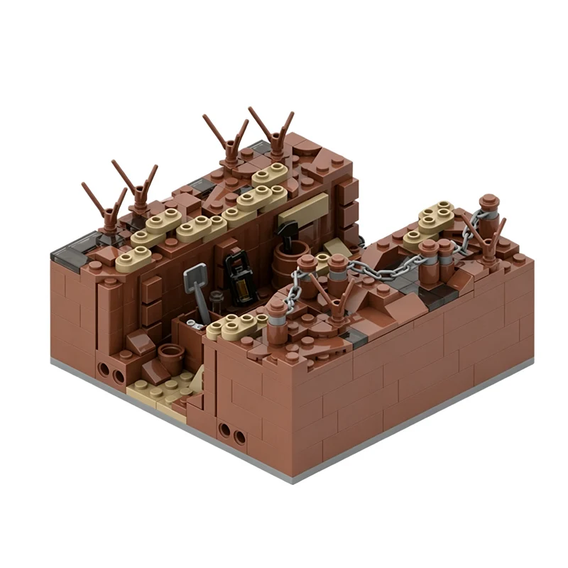 Military Front‑Line Trench Model MOC Building Bricks War Equipment Style Modular Technology Gifts Holiday Assemble Toys Suit