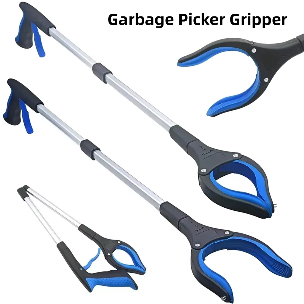 80cm Lightweight Foldable Gripper Extender Hand Tool Garbage Picker Gripper With 360 ° Rotating Clip Trash Grabber Pick Up Tools