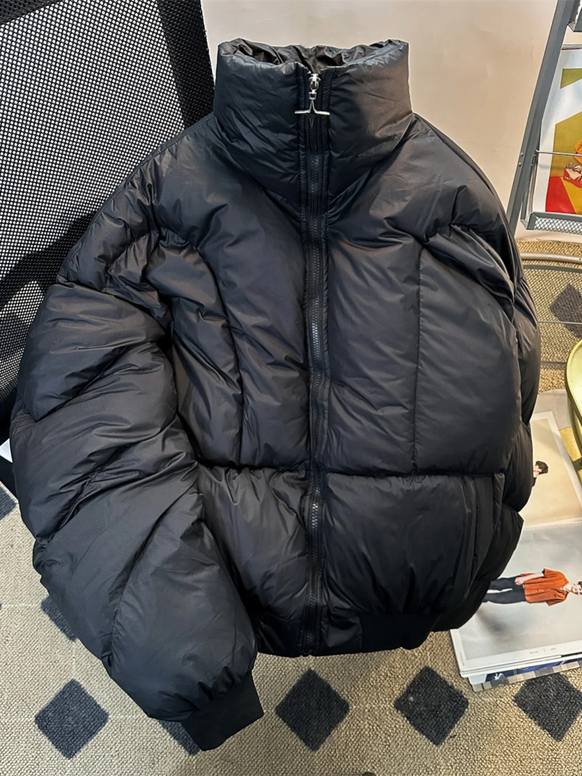 

Модная утепленная куртка-пуховик для мужчин в американском уличном стиле, парная, хлопковая, зимняя, с воротником-стойкой