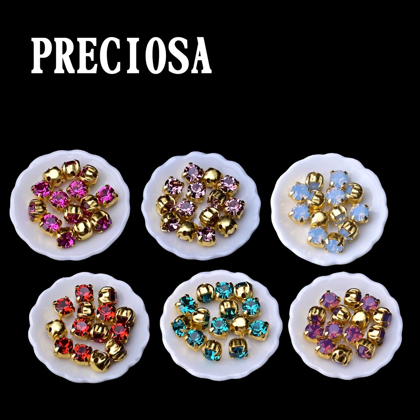 

PRECIOSA 4mm Anti-Tarnish Gold Plated Copper Claw Rhinestone Settings Bulk for DIY Jewelry Bracelet Craft