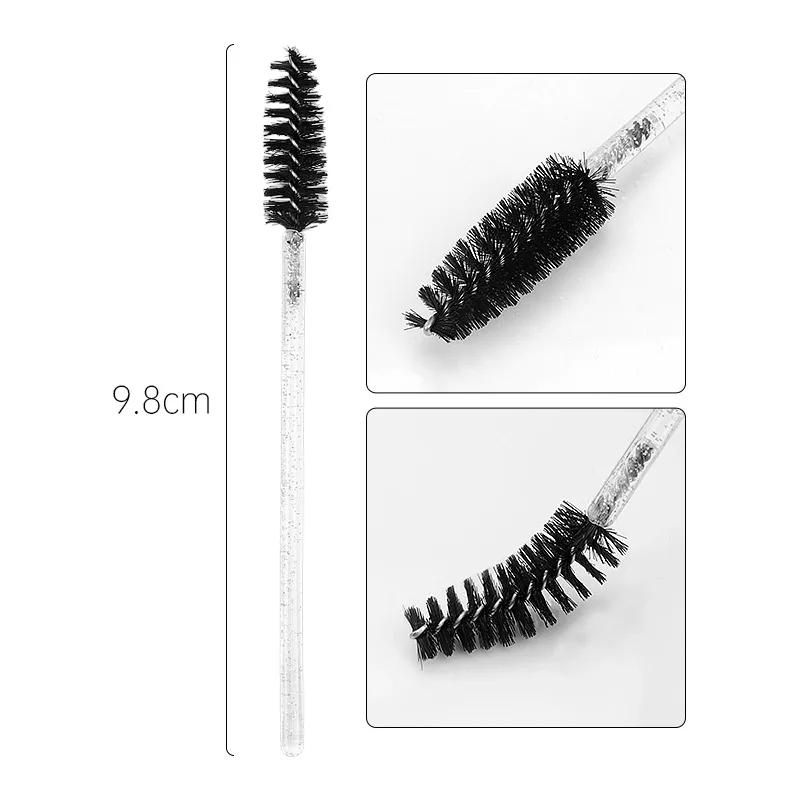 50pcs Crystal Rod Mascara Brush Lash Disposable Brushes for Mascara False Eyelash Extension Professional Beauty Makeup Tools