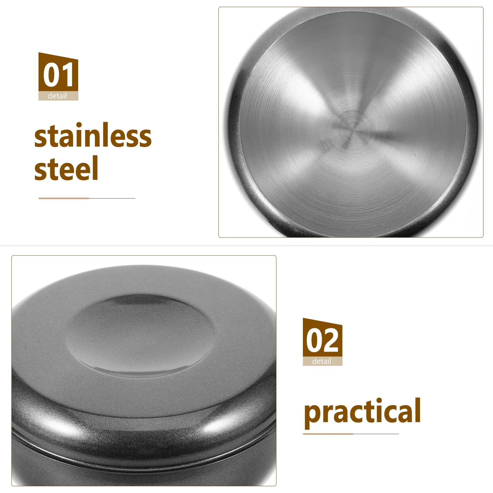 Stainless Steel Vintage Style Kitchen Serving Bowl For Fruit Salad Snack Dessert Multi-Function Food Accessories Household