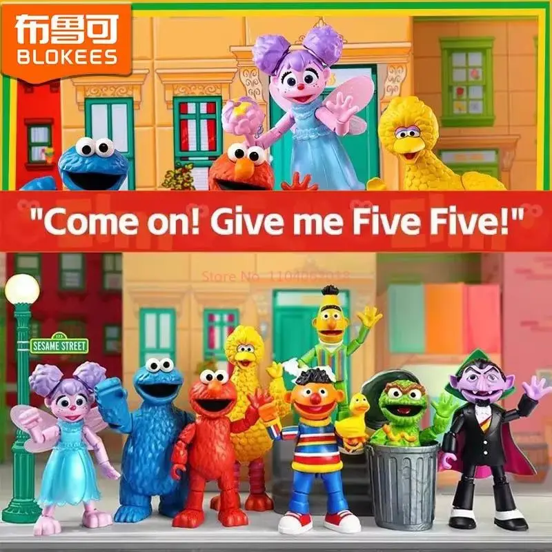 Figuras de Blokees de la Serie preCOOL de Plaza Sésamo, Versión Mágica V1 y V2, Modelo Ensamblado de Elmo, Big Bird, Bert y Oscar, Juguete Coleccionable de Regalo