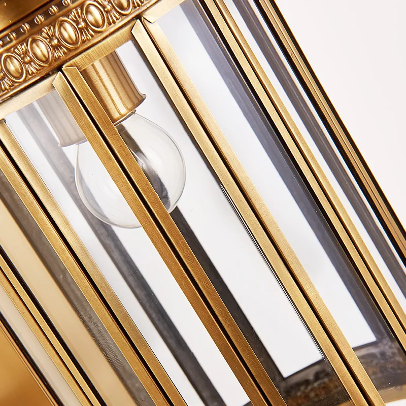 BERTH Nordic Outdoor Brass Wall Light LED Copper Sconce Lamp Creative Design Decor for Home Courtyard Corridor Aisle