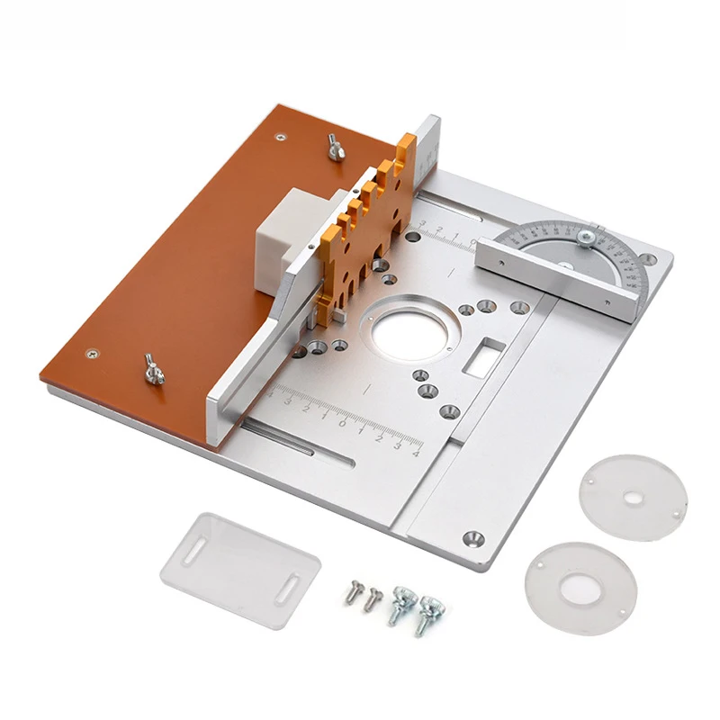 

Aluminium Router Table Insert Plate Wood Milling Flip Board With Tenoning Fence Miter Gauge Table Saw Woodworking Workbench