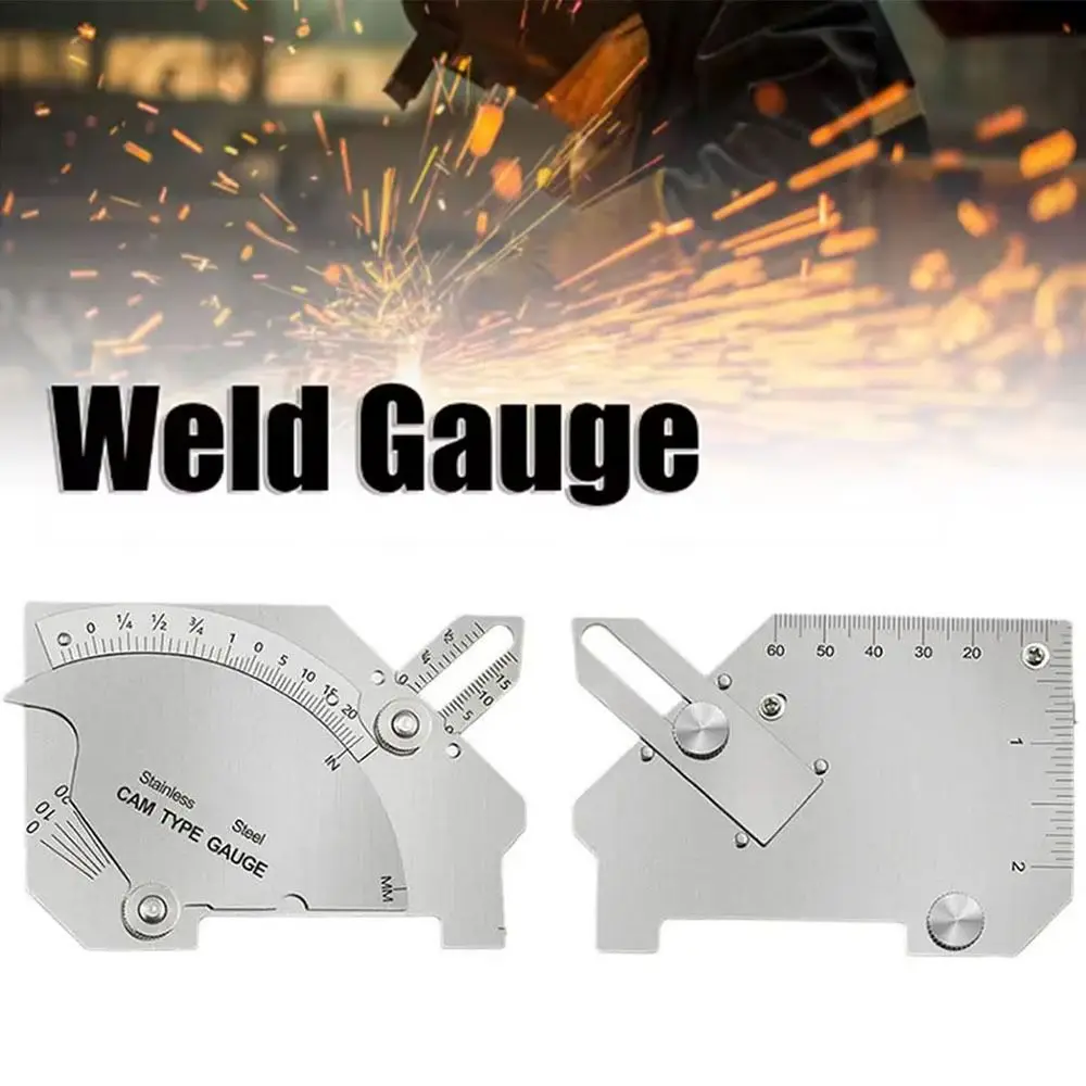 بوصة/مم كام نوع لحام التفتيش حاكم دقيق قابل للتعديل فيليه لحام مقاييس المحمولة الفولاذ المقاوم للصدأ