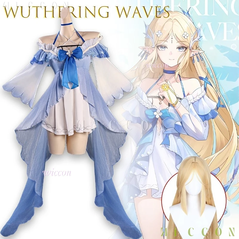 

Disfraz AWuthering Waves Cartethyia Косплей Костюм Купальник Полный комплект Dreamtide Fanart Косплей Костюм Хэллоуин фантазия disfra