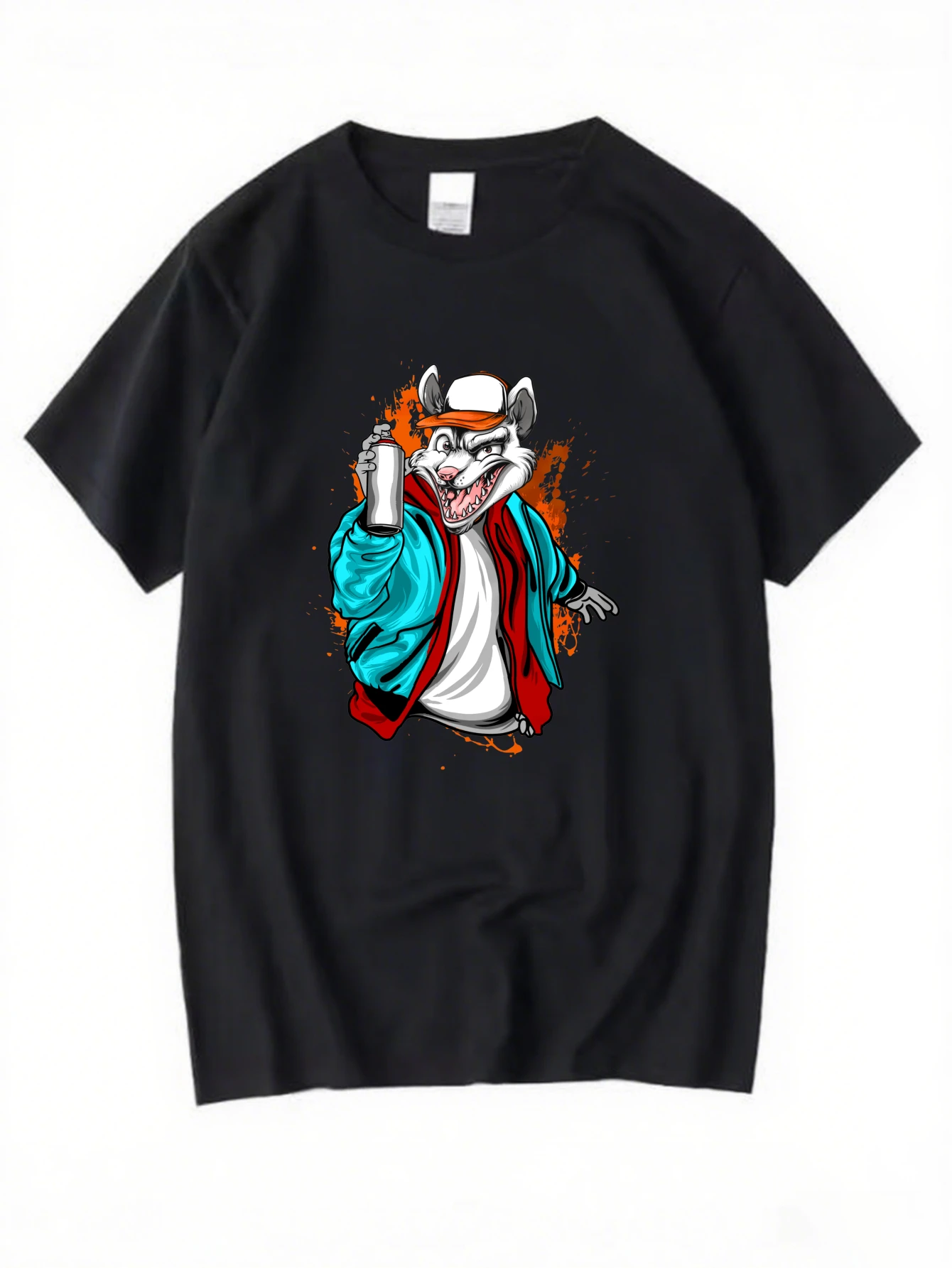 

Men's Vintage Oni Mask T-Shirt Japanese Demon Retro Casual Streetwear Cotton Tees