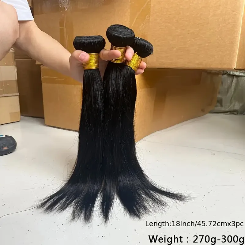 

Необработанные девственные необработанные длинные прямые пучки человеческих волос 3 4 машинные волосы с двойным утком, бразильские 28 30 дюймов