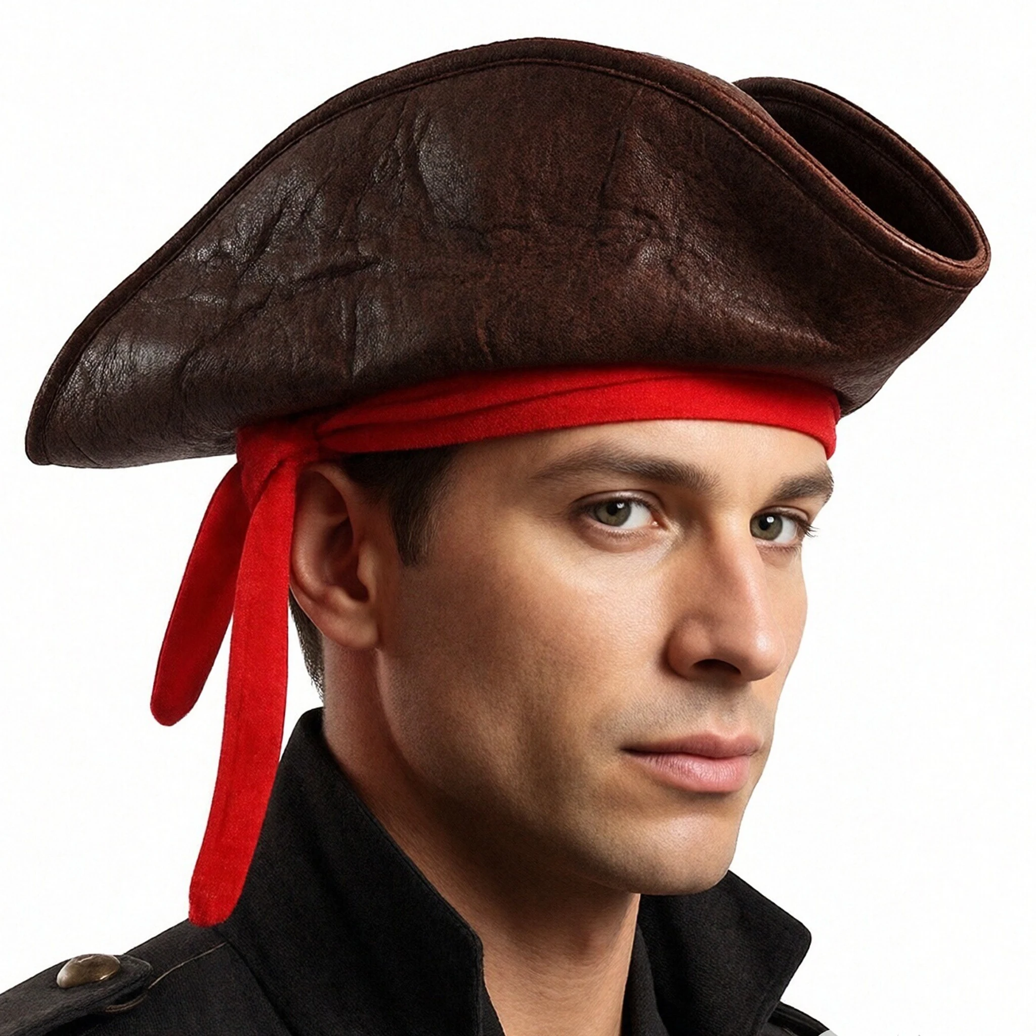 

Карнавальная пиратская шляпа, пиратская капитанская ковбойская кепка, аксессуары для косплея, винтажные шляпы-триконы из искусственной кожи, головной убор для Хэллоуина