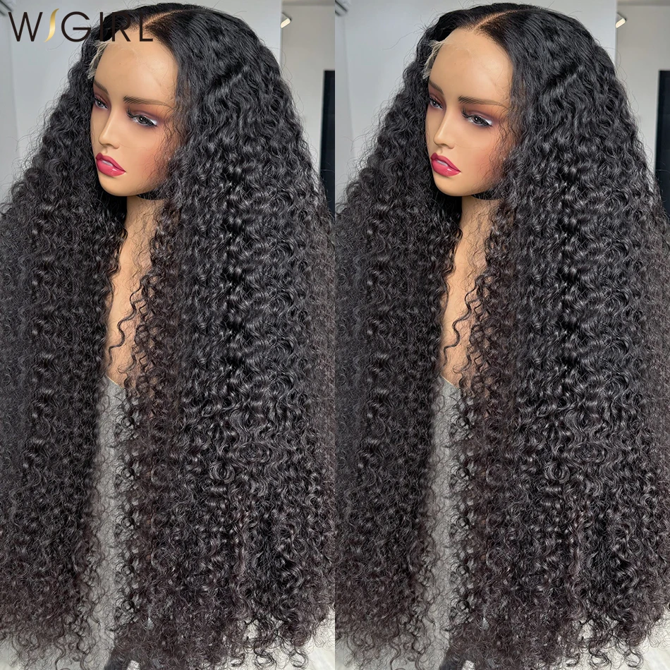 Wigirl 40 Inch Deep Wave 13x6 Transparent Lace Frontal Human Hair Wig Loose Water Curly 13x4 Lace Frontal Wigs For Women