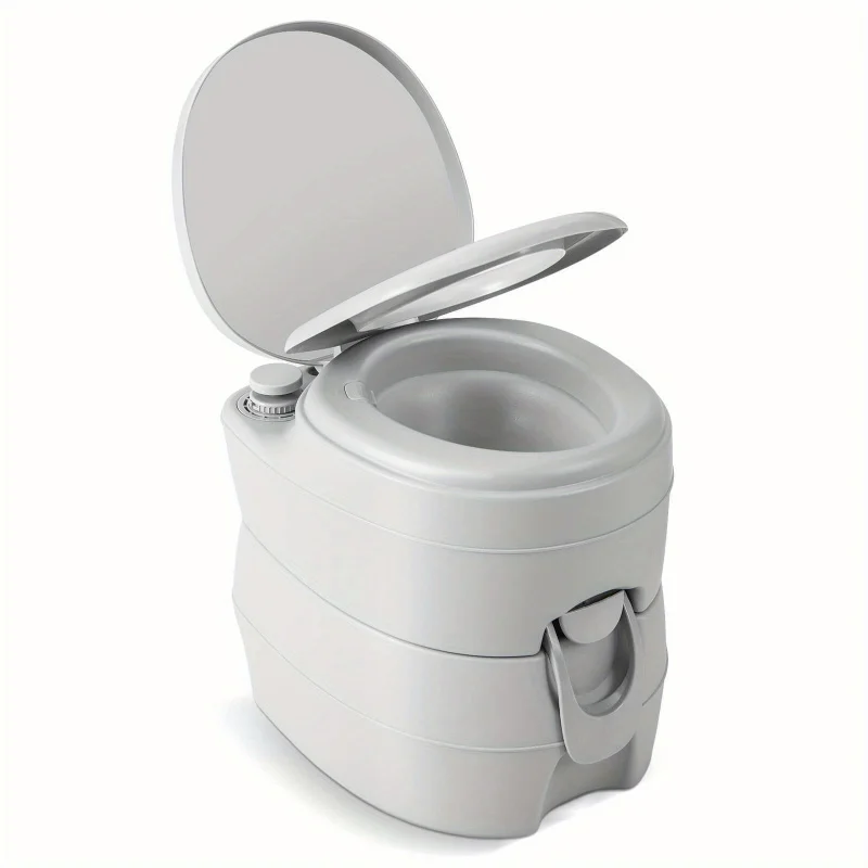 Portable toilet compact toilet with 5.2 gallon detachable waste bin gray