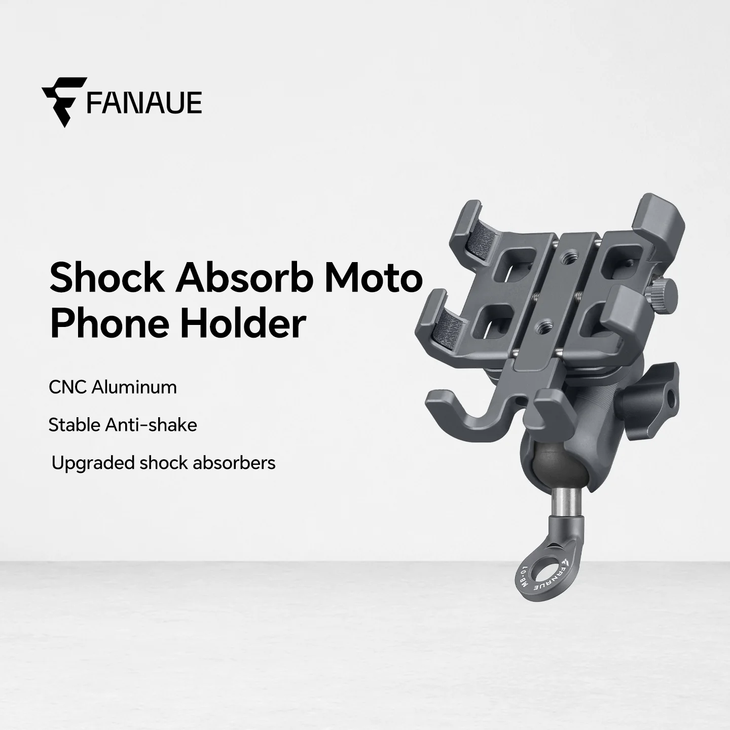 FANAUE Motorcycle Phone Holder Rearview Mirror Type Aluminum Alloy Off-road Riding Navigation Shock Absorption