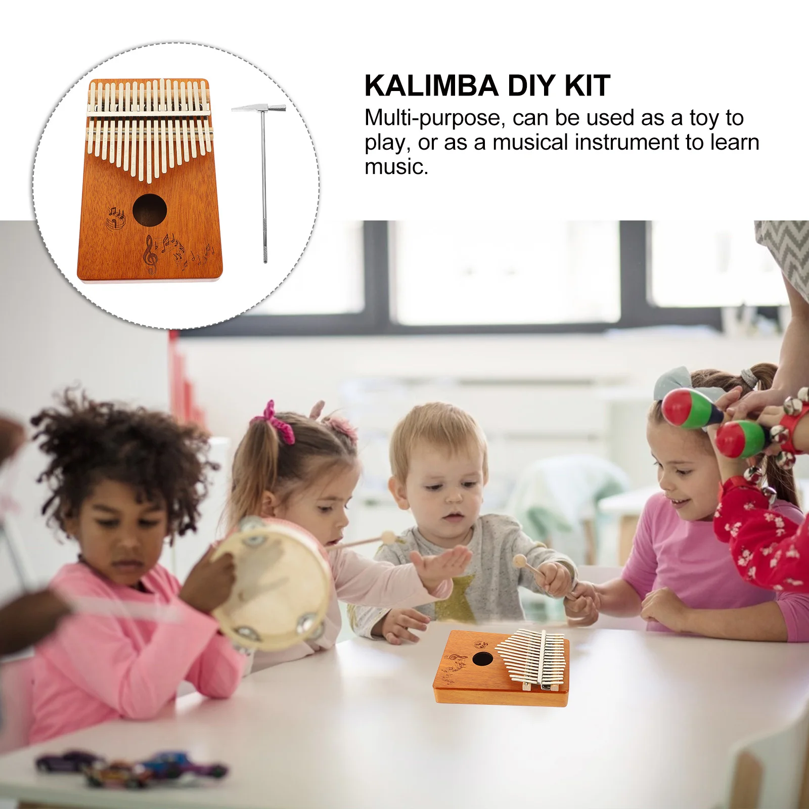 

Piano Kalimba Thumb 17-tone Portable Gift Pocket Musical Instrument Supply Beginner Finger Durable