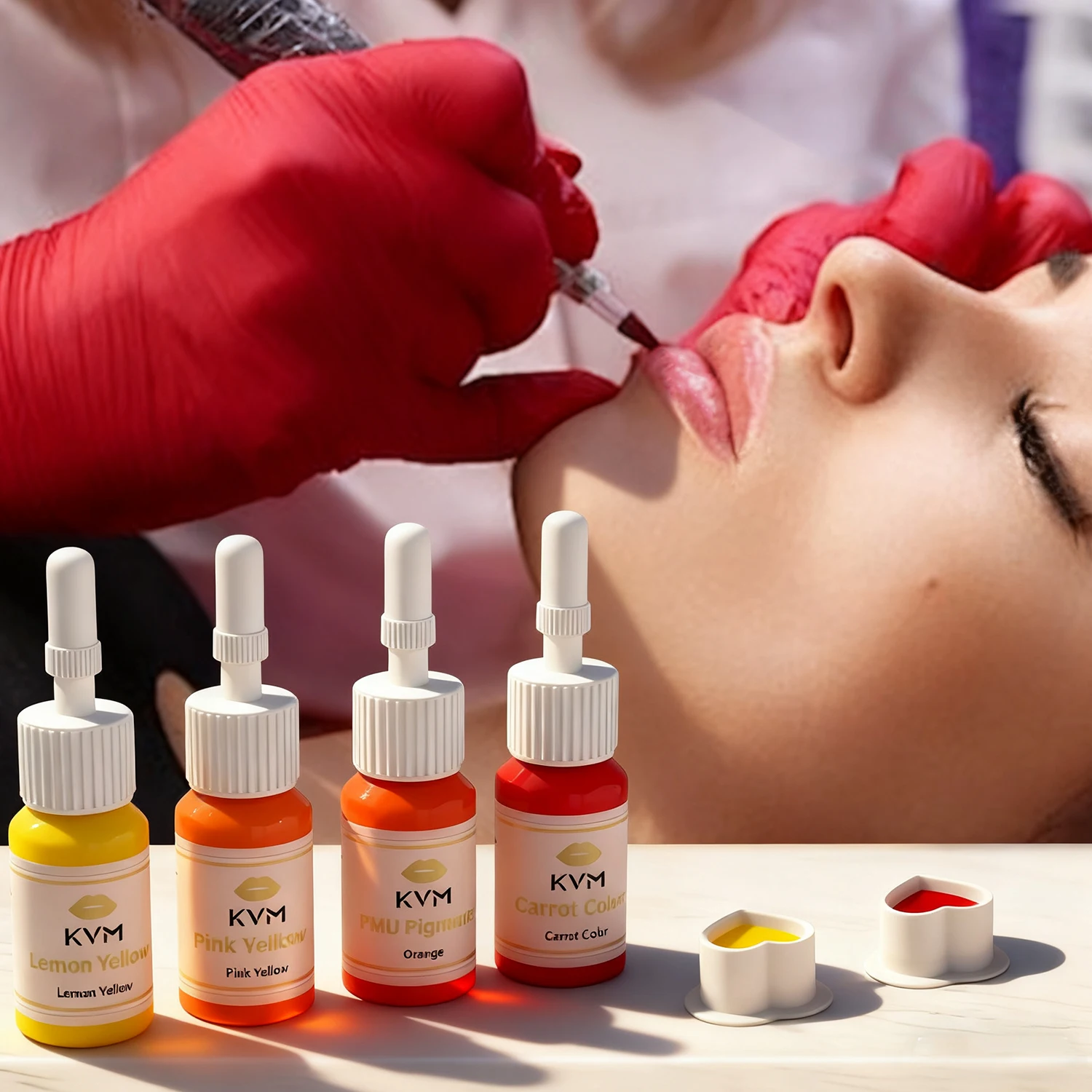 8pcs 5ML Tattoo Pigments Makeup Tattoo Lips Pigments Semi Permanent Tattoo Pigments Beauty Art Women Use Tattoo Ink Supplies