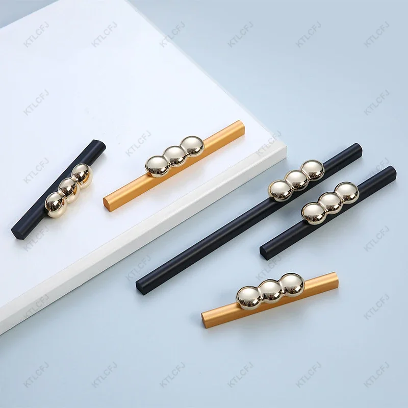 Black Long Bar Drawer Door Handle Modern Simple Aluminum Profile Extended Cabinet Handle Furniture Drawer Handle.