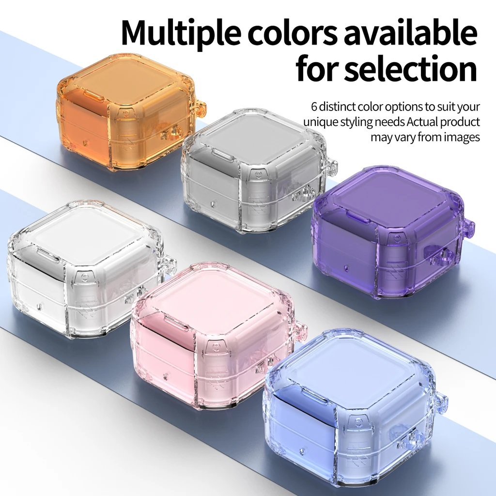 Multifunktionaler Ständer & Karabinerhaken Crystal Switch Serie Schutzhülle für Samsung Galaxy Buds 4Pro 4