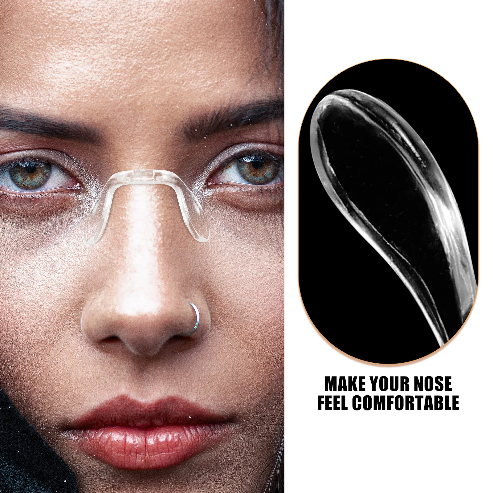 

4pcs Replacement Protector for Glasses Nose Pad Cushion Hard Plastic Glasses Nose Pad Comfortable Fits Most Frames